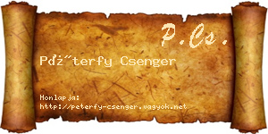 Péterfy Csenger névjegykártya